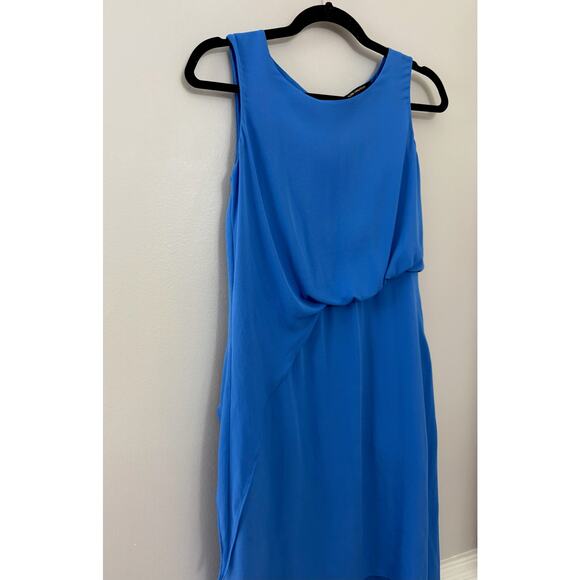 Kobi Halperin Elegant Classic Modern Silk Hailey Blue Waterfall‎ Dress S/M $398 - Picture 3 of 13